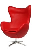 Fotel Jajo Soft skóra ekologiczna 513 czerwony - d2design