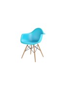Krzesło P018W PP ocean blue, drewniane nogi HF - d2design