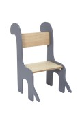 Krzesło dziecięce Dino szary/naturalny - Intesi