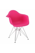 Krzesło P018 PP różowe chromowane nogi H F - d2design