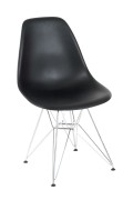 Krzesło P016 PP czarne, chromowane nogi - d2design
