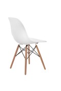 Krzesło P016W PP białe, drewniane nogi - d2design