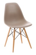 Krzesło P016W PP mild grey, drewniane nogi - d2design