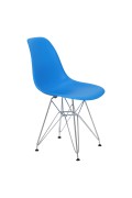 Krzesło P016 PP niebieskie, chromowane n ogi - d2design
