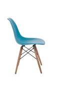 Krzesło P016W PP niebieskie, drewniane nogi - d2design