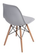Krzesło P016W PP light grey, drewniane nogi - d2design