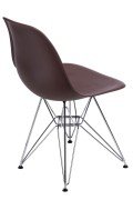 Krzesło P016 PP brązowe, chromowane nogi - d2design