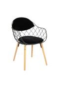 Krzesło Jahi czarne/czarne/naturalne - Intesi