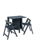 Zestaw stół i 2 krzesła składane i chowane Ivy granatowe - Intesi