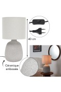 Lampa stołowa Amani ceramiczna szara jasna - Intesi