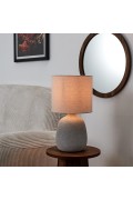 Lampa stołowa Amani ceramiczna szara jasna - Intesi