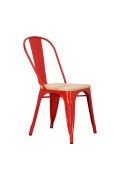Krzesło Paris Wood czerwone sosna naturalna - d2design