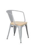 Krzesło Paris Arms Wood szare sosna natu ralna - d2design