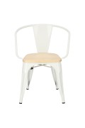 Krzesło Paris Arms Wood białe sosna natu ralna - d2design
