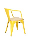 Krzesło Paris Arms Wood żółte sosna natu ralna - d2design