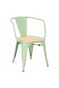 Krzesło Paris Arms Wood zielone sosna na turalna - d2design