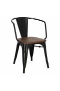 Krzesło Paris Arms Wood czarne sosna orzech - d2design
