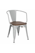 Krzesło Paris Arms Wood szare sosna orze ch - d2design