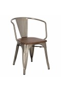 Krzesło Paris Arms Wood metal sosna orze ch - d2design