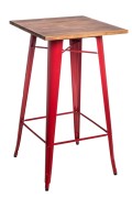 Stół barowy Paris Wood czerwony sosna - d2design
