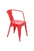 Krzesło Paris Arms czerwone inspirowane Tolix - d2design