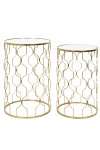 Zestaw 2 stolików Dubai złoty - Intesi