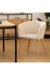 Krzesło Marlo beżowe/ naturalne nogi - Nordivo
