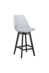 Stołek barowy Norden wood black low PP szary - Intesi