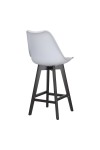 Stołek barowy Norden wood black low PP szary - Intesi