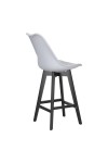 Stołek barowy Norden wood black low PP szary - Intesi