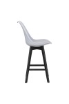 Stołek barowy Norden wood black low PP szary - Intesi