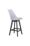Stołek barowy Norden wood black low PP szary - Intesi