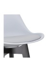 Stołek barowy Norden wood black low PP szary - Intesi
