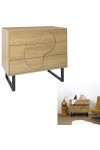 Komoda Calypso z 3 szufladami dąb/czarna - Intesi