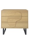 Komoda Calypso z 3 szufladami dąb/czarna - Intesi
