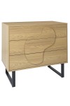Komoda Calypso z 3 szufladami dąb/czarna - Intesi