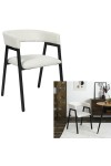 Krzesło Scott białe/czarne sztruks - Intesi