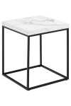 Stolik Barossa 40x40cm biały marmur - ACTONA