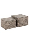 Zestaw 2 stolików kawowych Dice marmur brązowy - ACTONA
