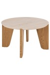 Stolik kawowy Dockland śr. 80cm trawertyn/dąb - ACTONA