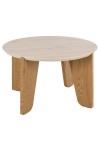 Stolik kawowy Dockland śr. 80cm trawertyn/dąb - ACTONA