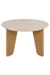 Stolik kawowy Dockland śr. 80cm trawertyn/dąb - ACTONA