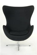 Fotel Jajo czarny kaszmir 1 Premium - d2design