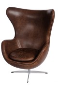 Fotel Jajo brązowy ciemny vintage Premium - d2design