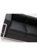 Sofa 2-osobowa Kubik czarna skóra TP - d2design