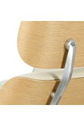 Fotel Vip biały/natural oak/srebrna baza - d2design