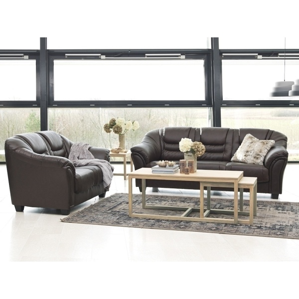 Zestaw 3 stolików Cornus bielony dąb - ACTONA