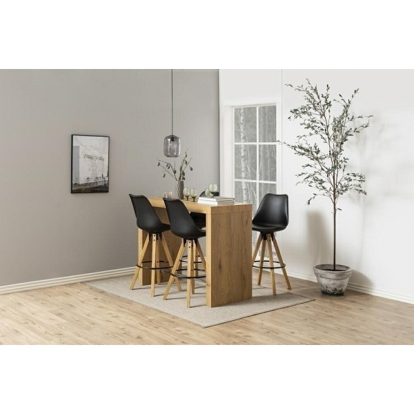 Stołek barowy Dima czarny wood - ACTONA