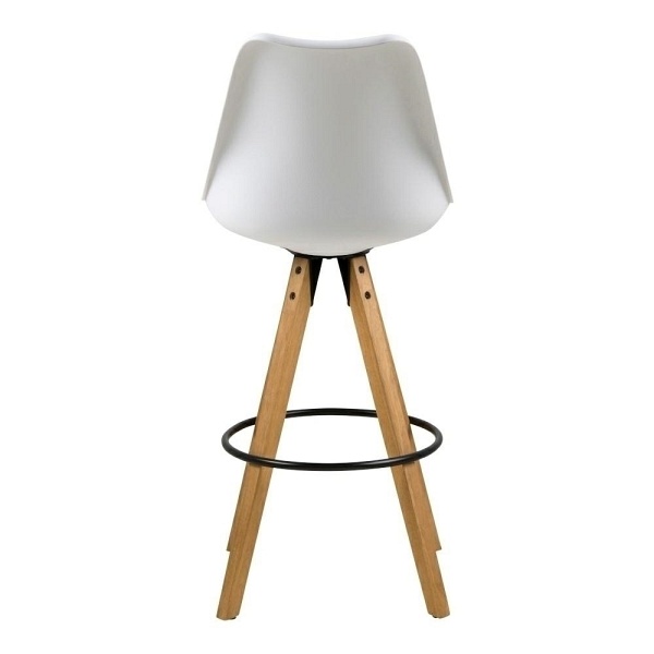 Stołek barowy Dima biały wood - ACTONA