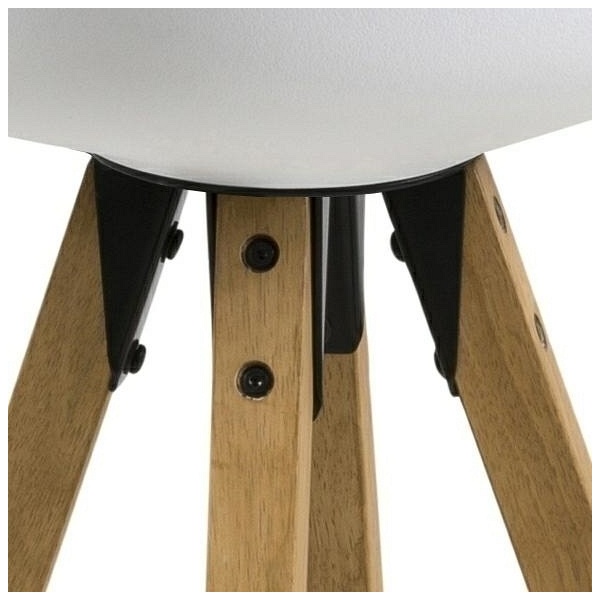 Stołek barowy Dima biały wood - ACTONA